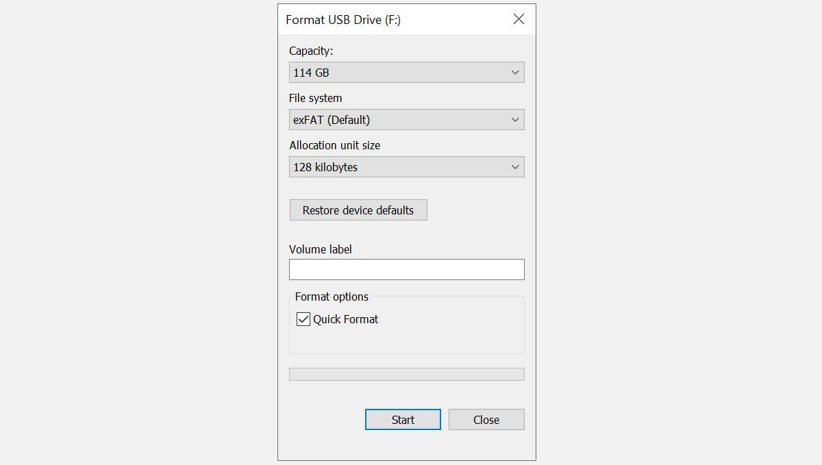 Format USB Drive