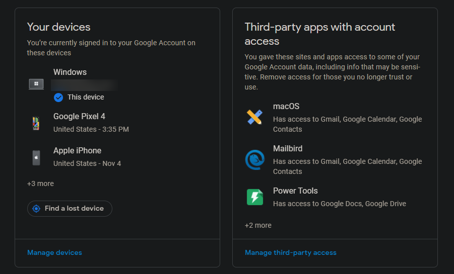 Google Account Third Party App List