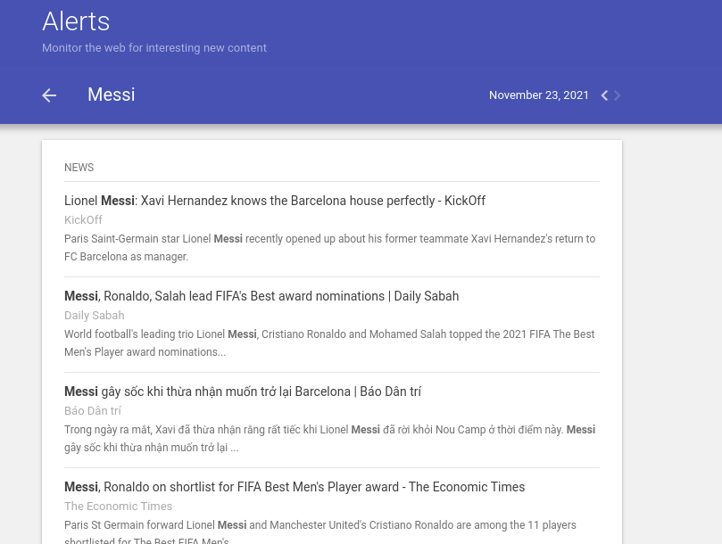 Google Alerts Results For Messi