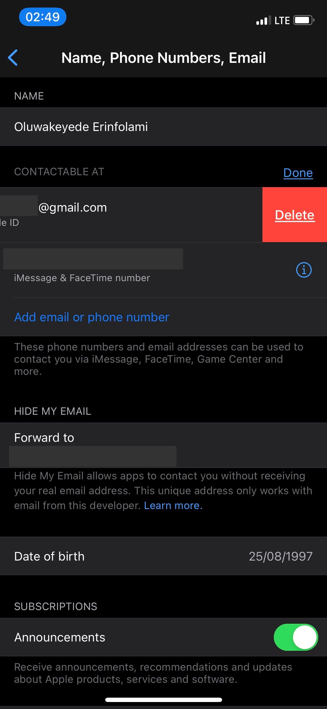تغییر ایمیل Apple ID در آیفون