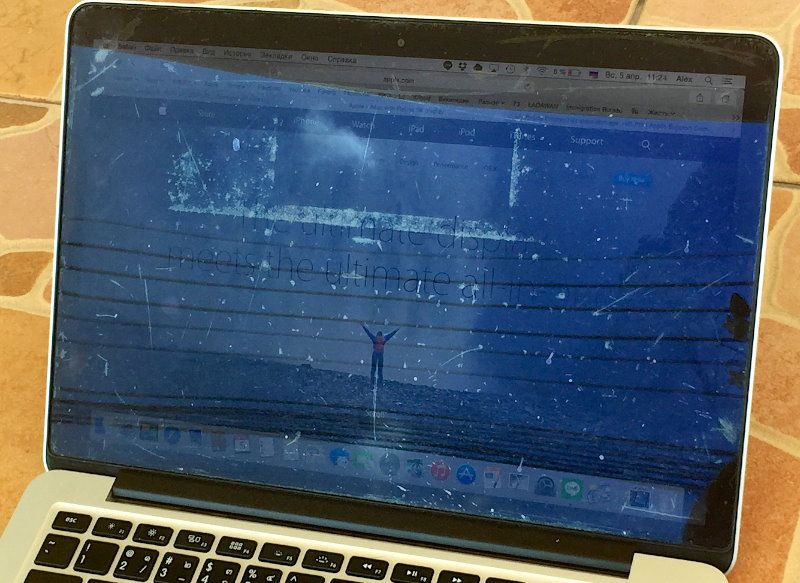 Macbook con daños en la pantalla 