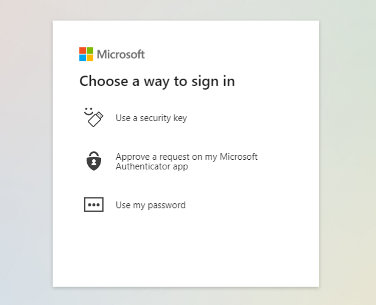 Microsoft account sign in page