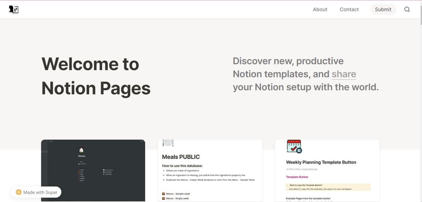 Notion Pages on screen