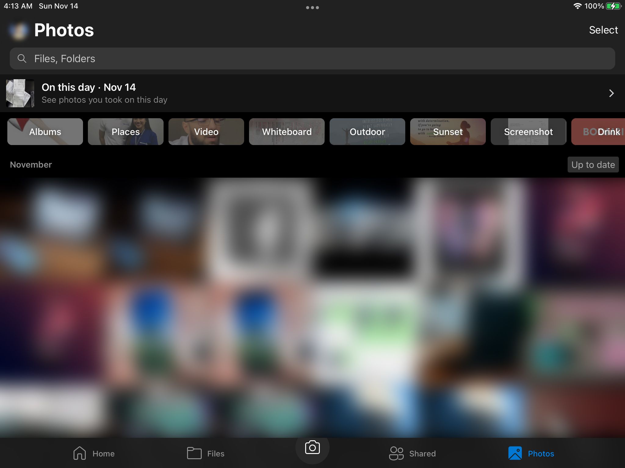 OneDrive gallery screenshot on the iPad 6
