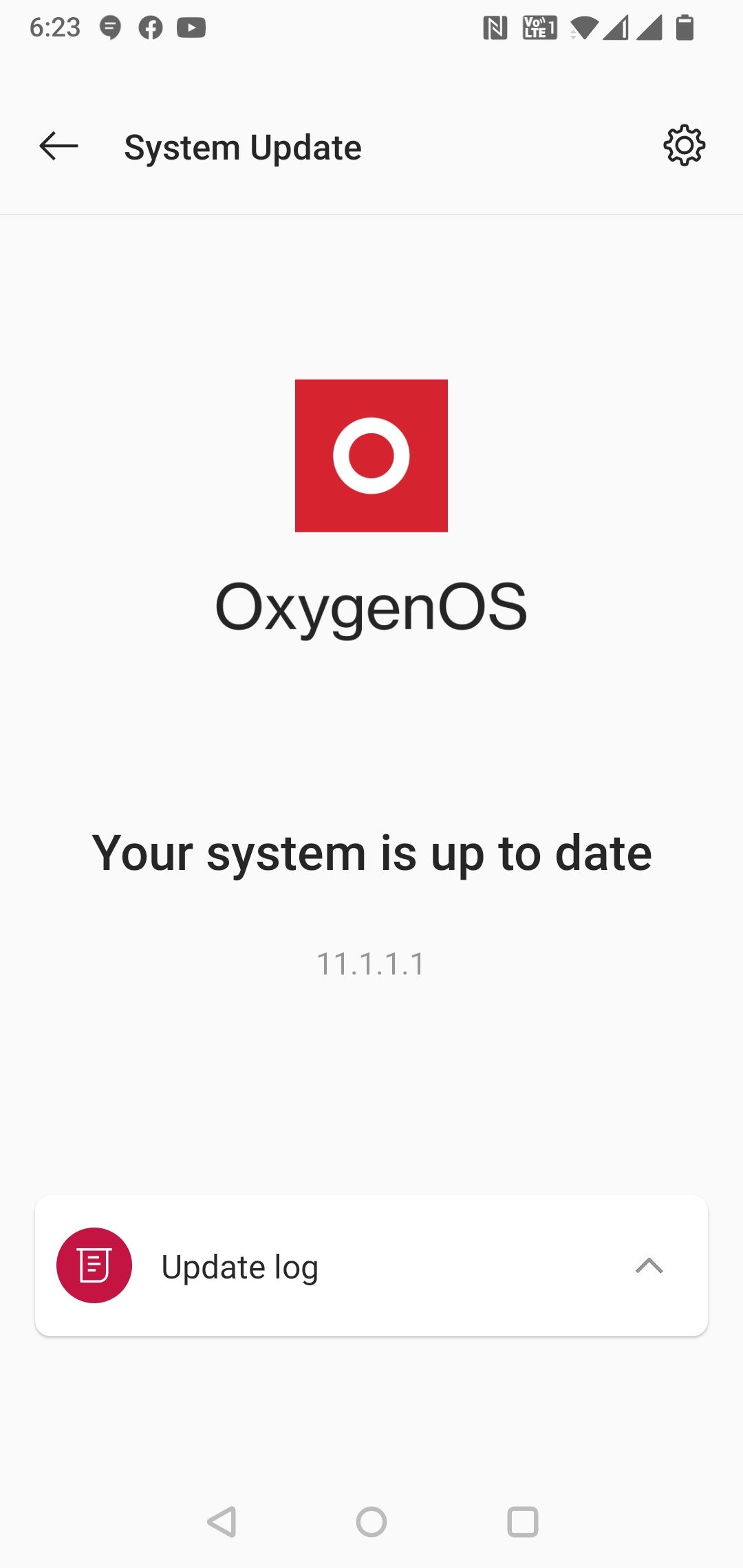 OnePlus Check for Software Update page