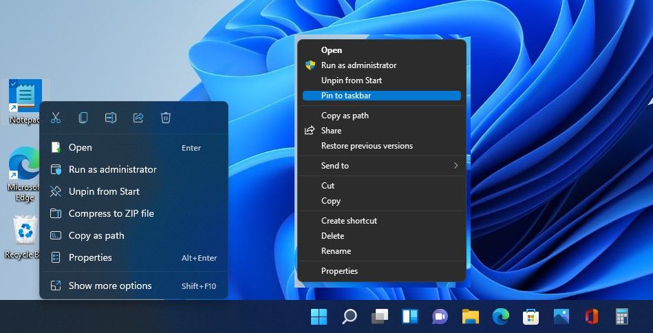 Pin App to Windows 11 Taskbar From Desktop