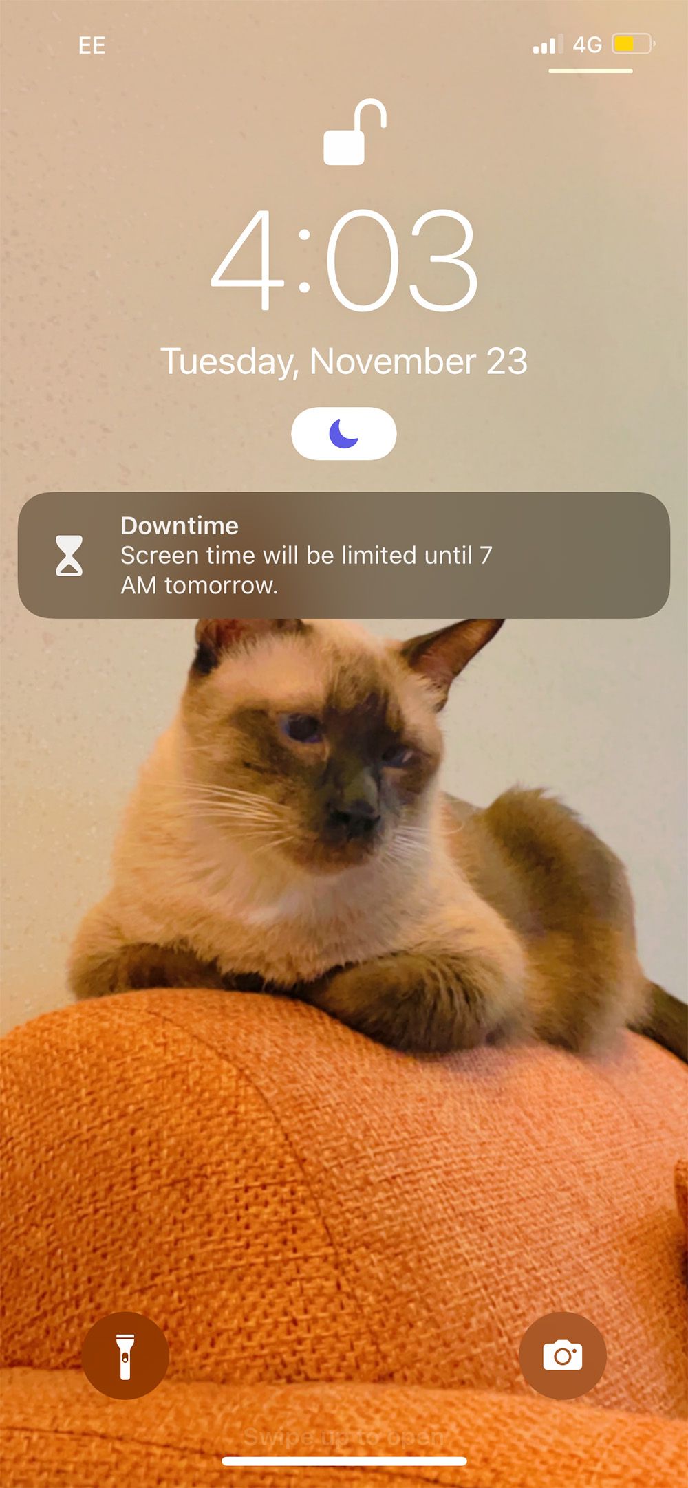 Downtime feature on iPhone Lock Screen