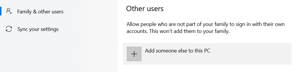 Adding a new user profile