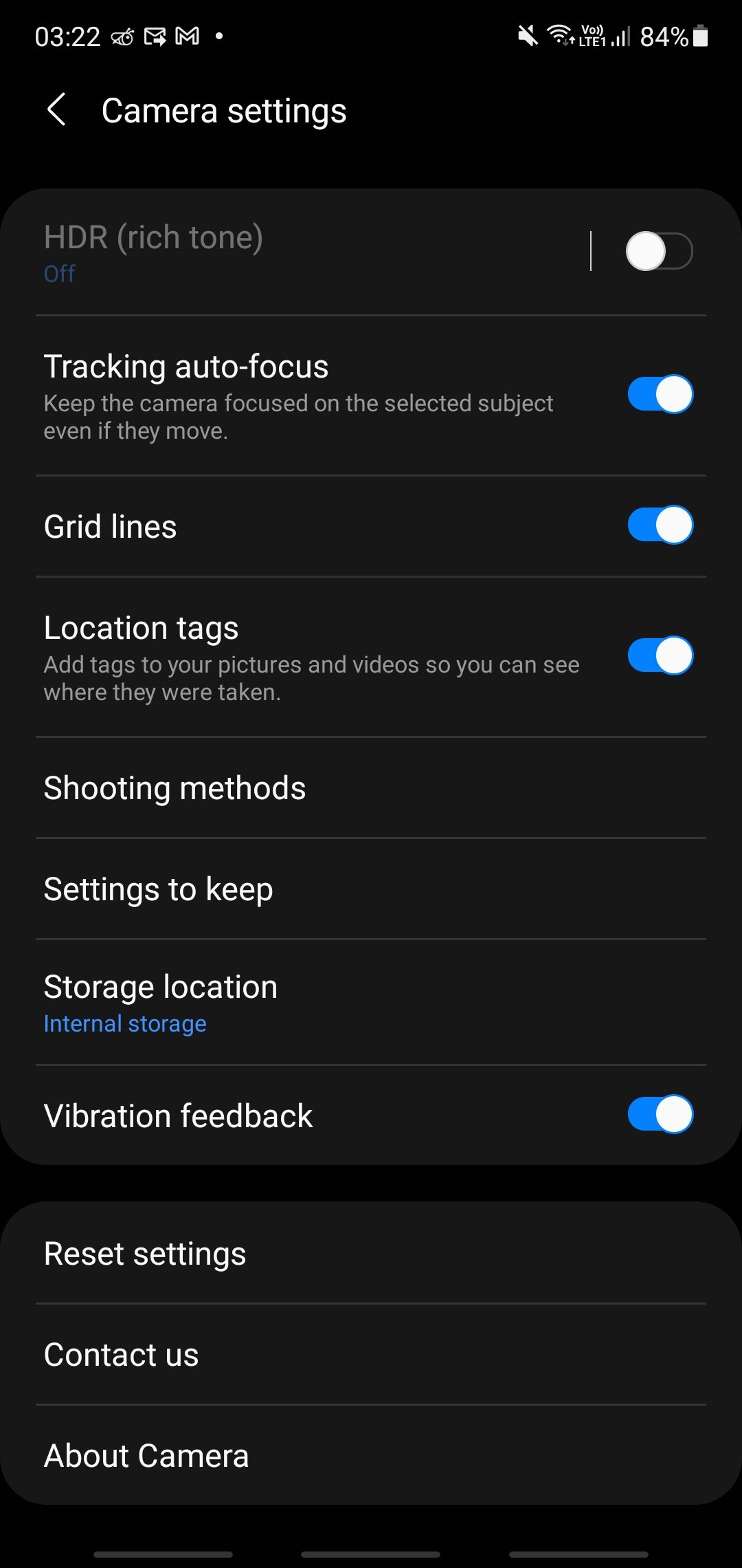 How to change the storage location for the Samsung Galaxy camera app