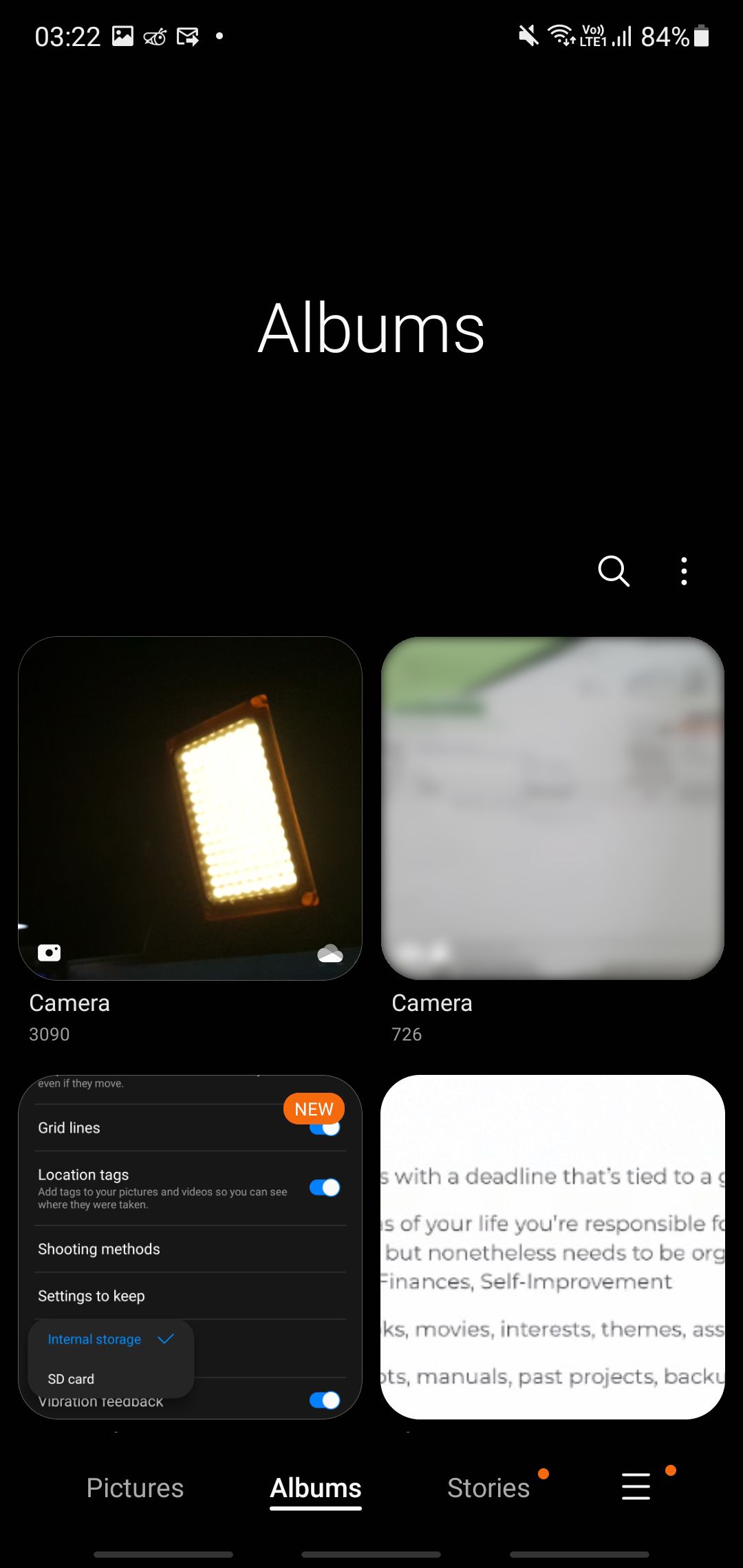Viewing albums and images in the Samsung Galaxy Gallery app