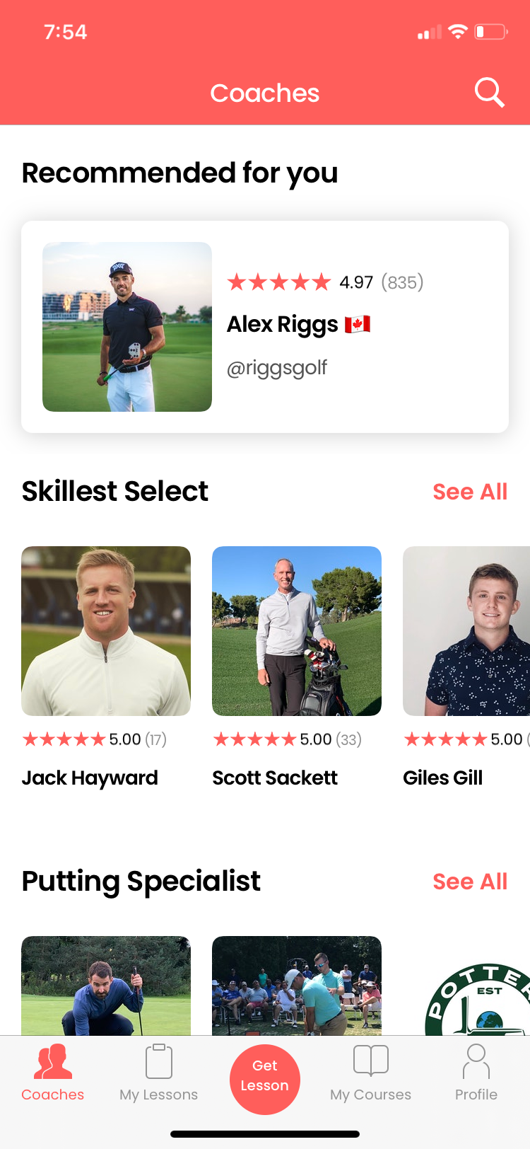 Skillest coaches page