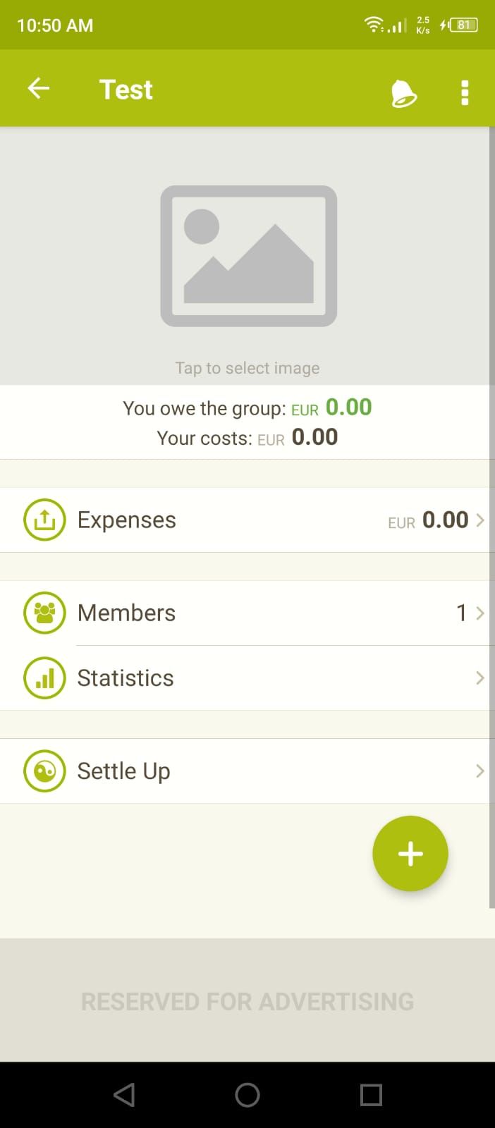 Splittr - Group Overview Page