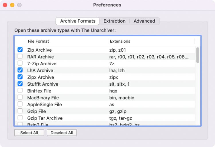 extract rar file macos