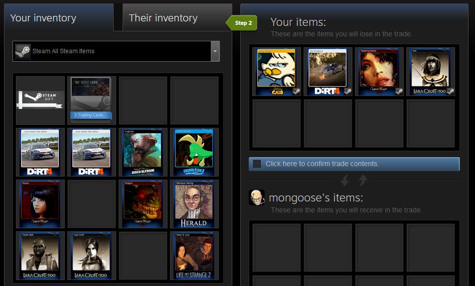 Trading Steam cards
