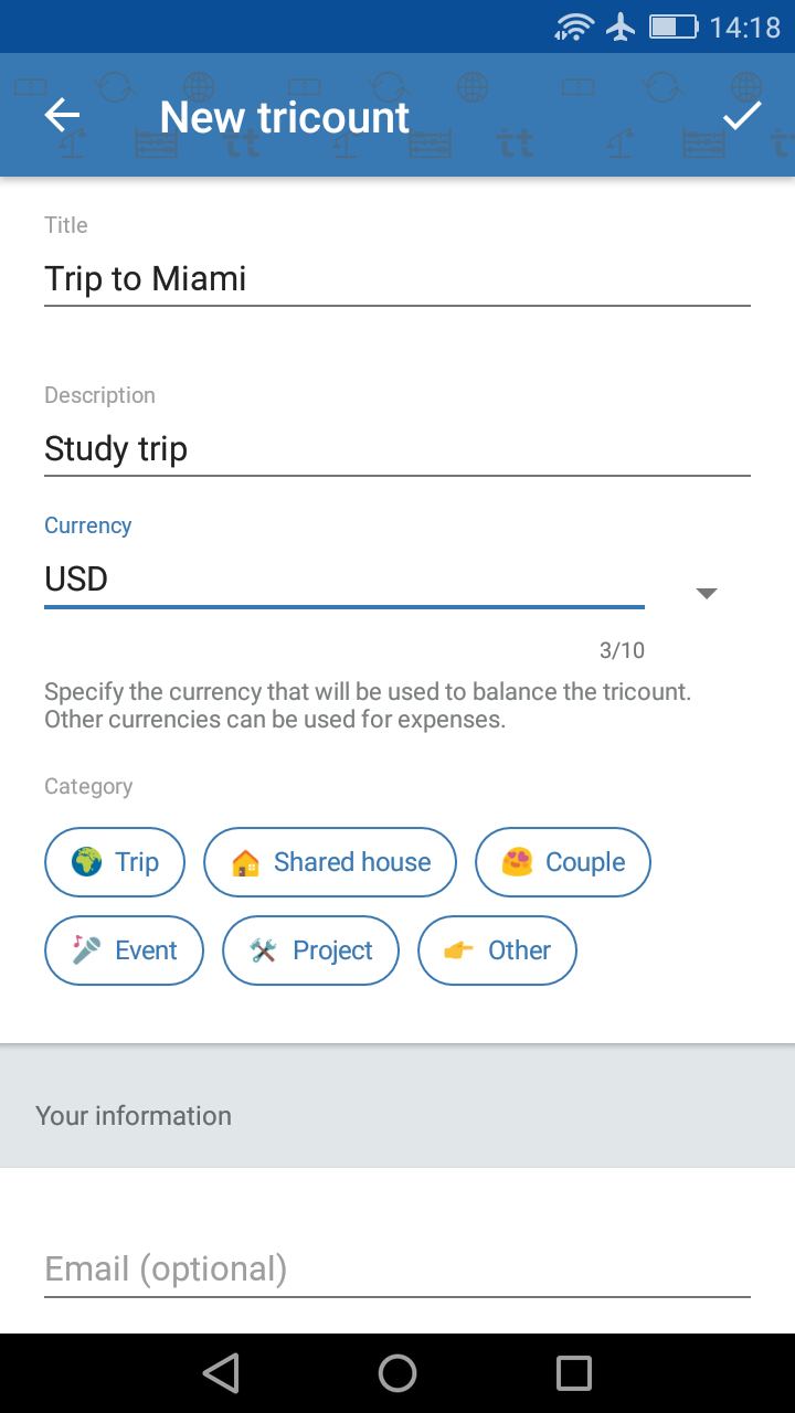 Tricount - Add Expense
