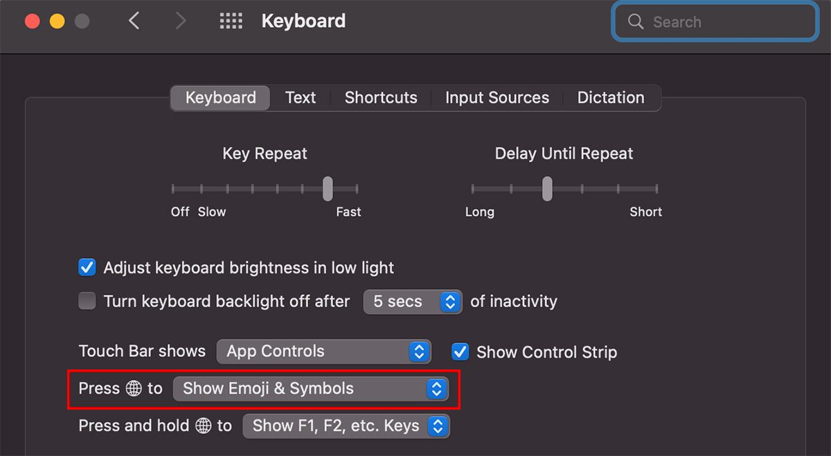 macbook emoji keyboard shortcut