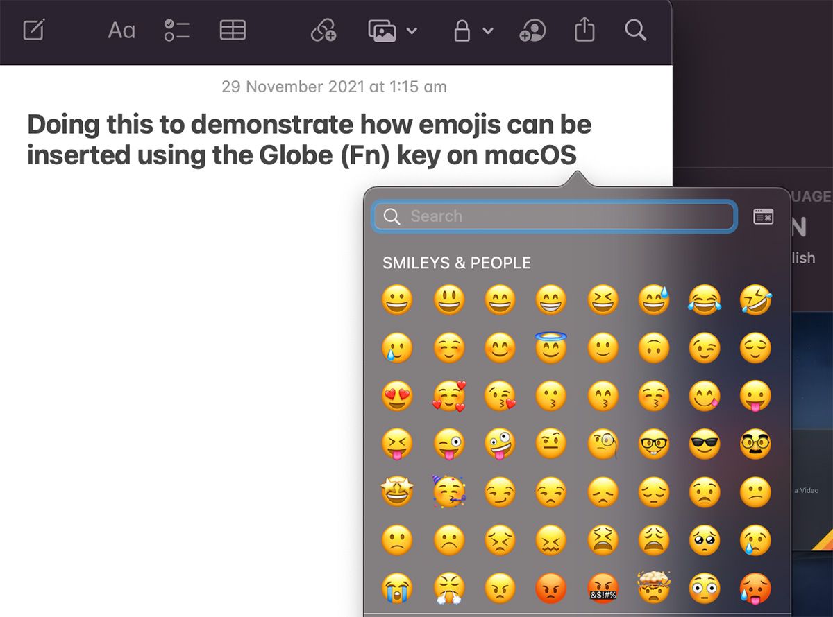 shortcut to make emojis on mac