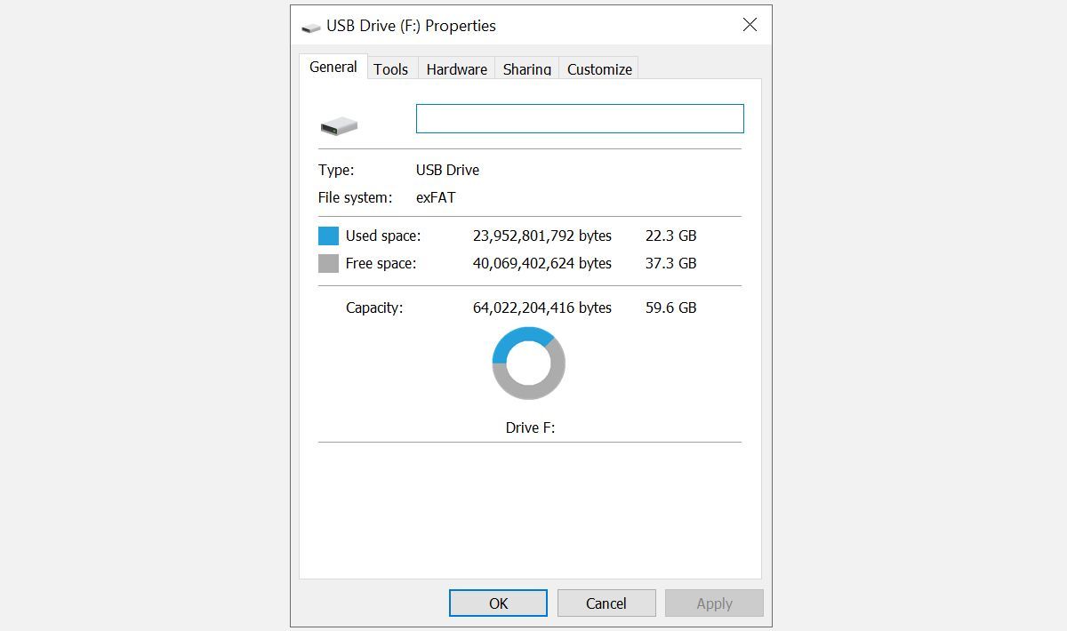 USB Drive Properties