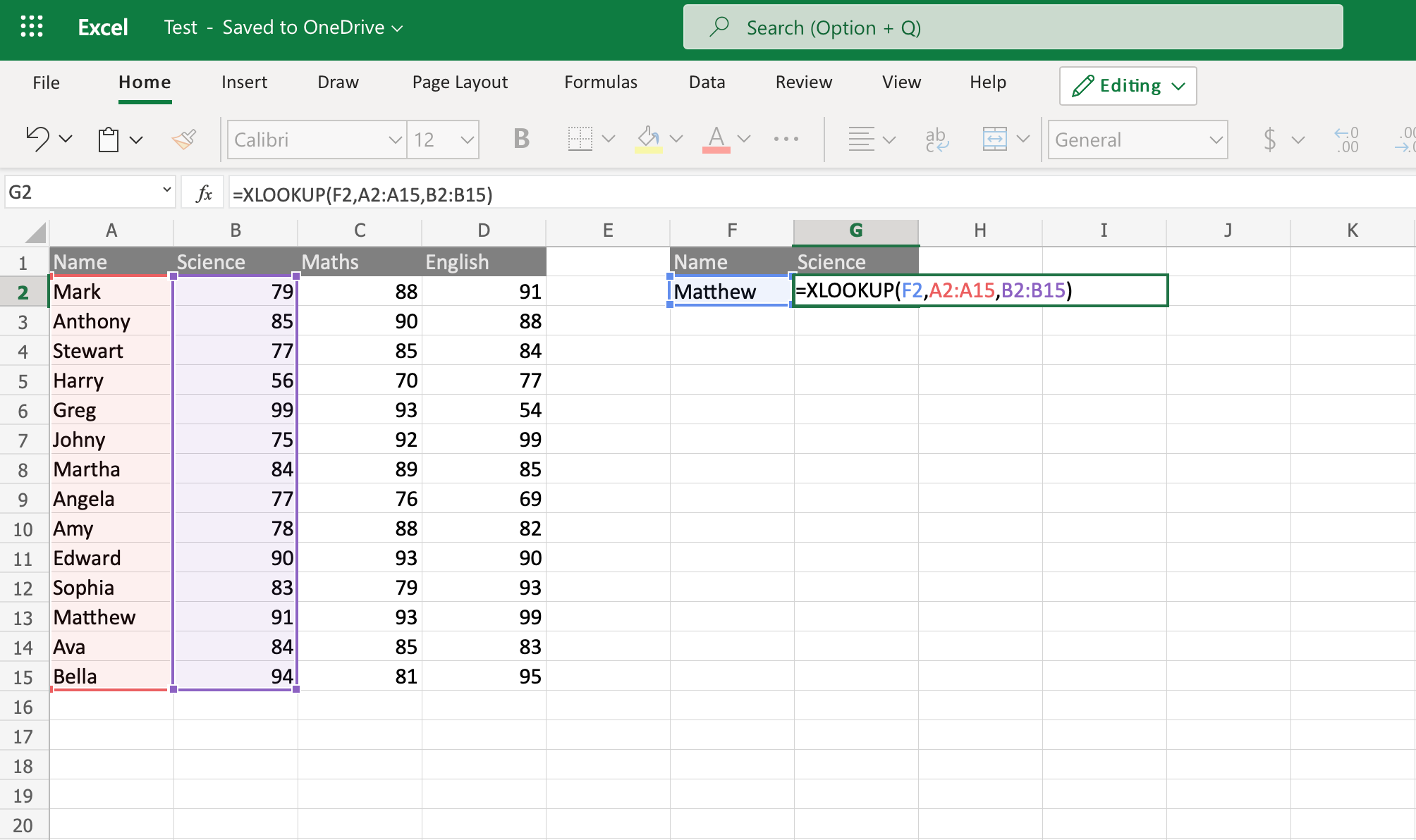 Copying XLOOKUP formula in cell