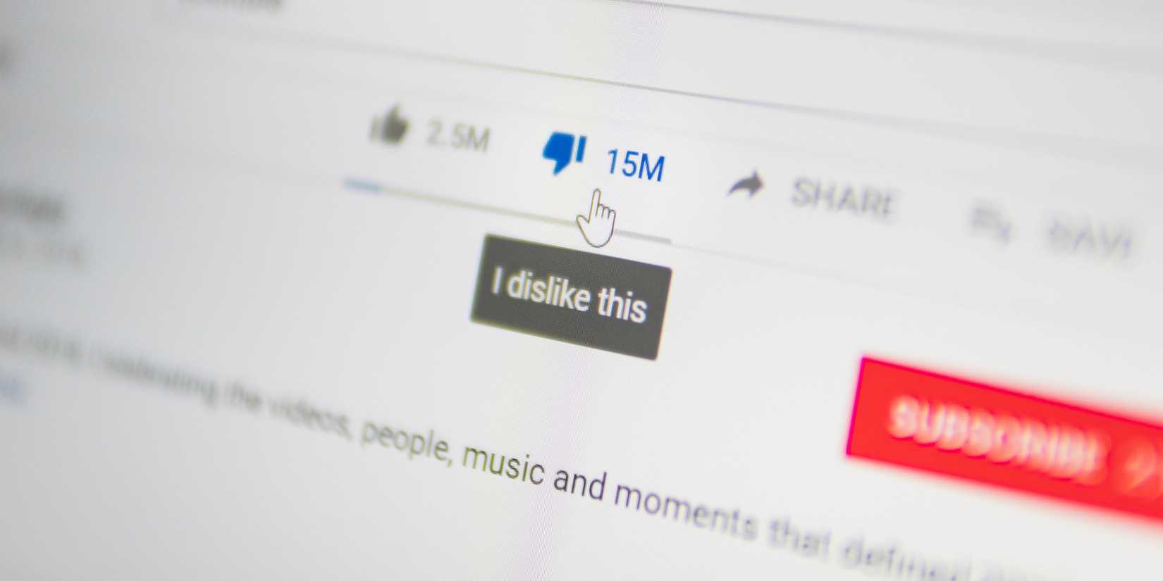 YouTube Dislike button and ratio bar