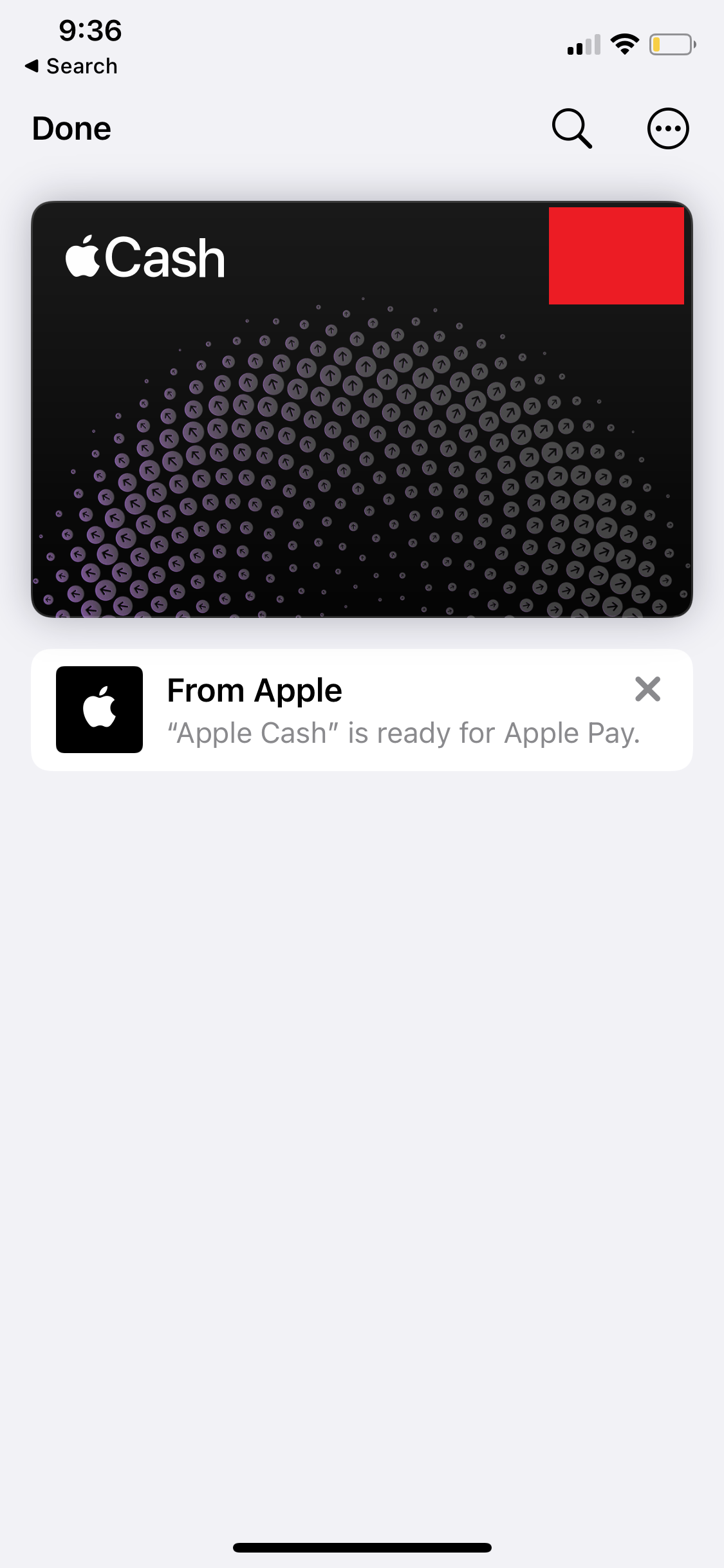 apple cash settings