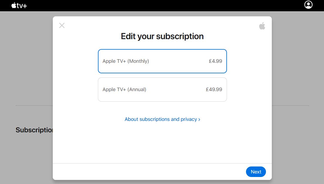 apple tv+ edit subscription