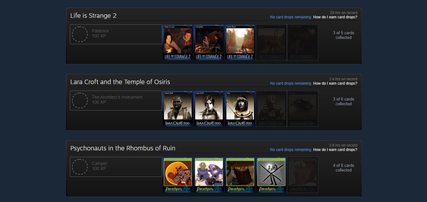 badges page on steam