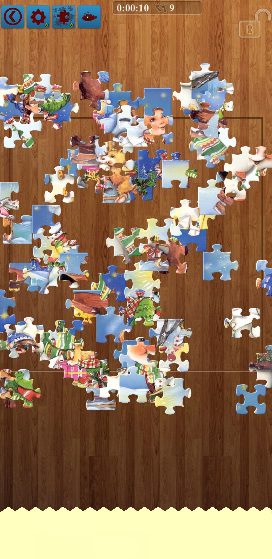 christmas puzzle with many pieces