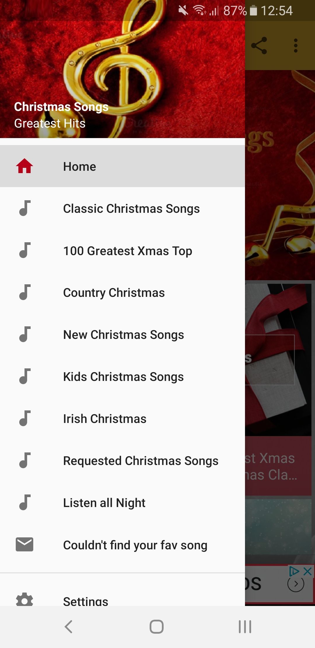 christmas songs greatest hits side menu