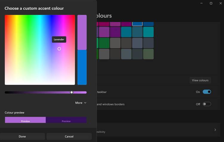 چگونه منوی استارت ویندوز 11 را با سلیقه خودمان بچینیم 8 color palette.jpg?q=50&fit=crop&w=750&dpr=1