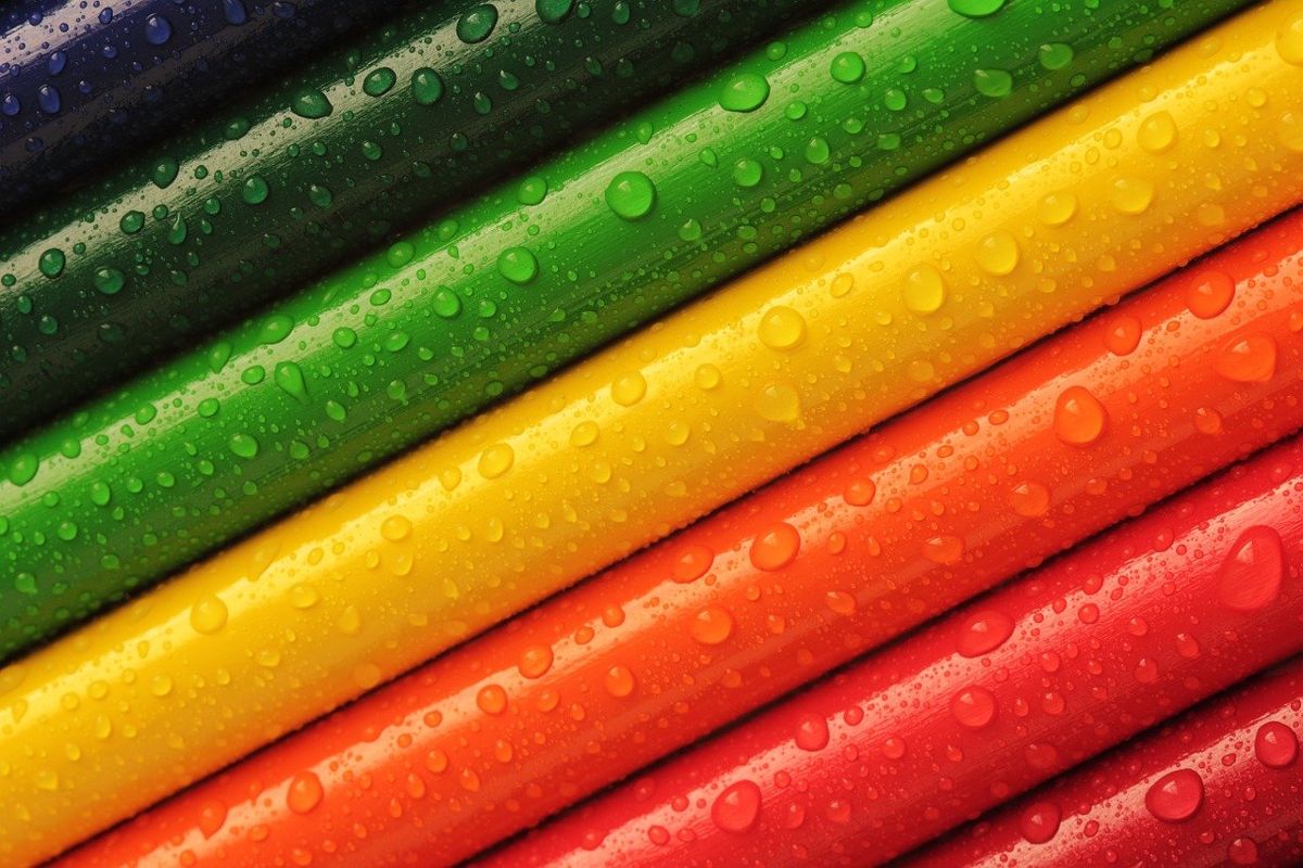 Different Colored Pencils Lined Up