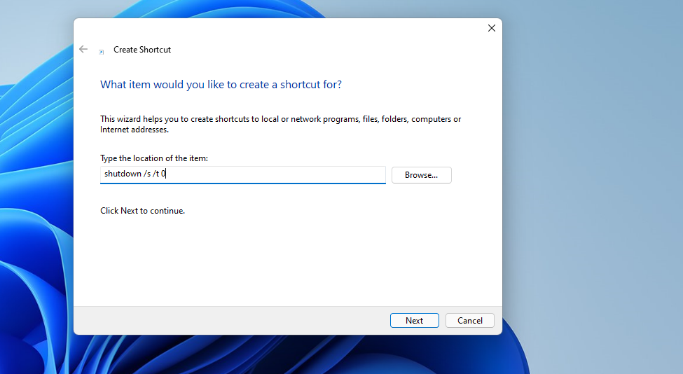 How to Add a Shutdown Desktop Shortcut in Windows 11