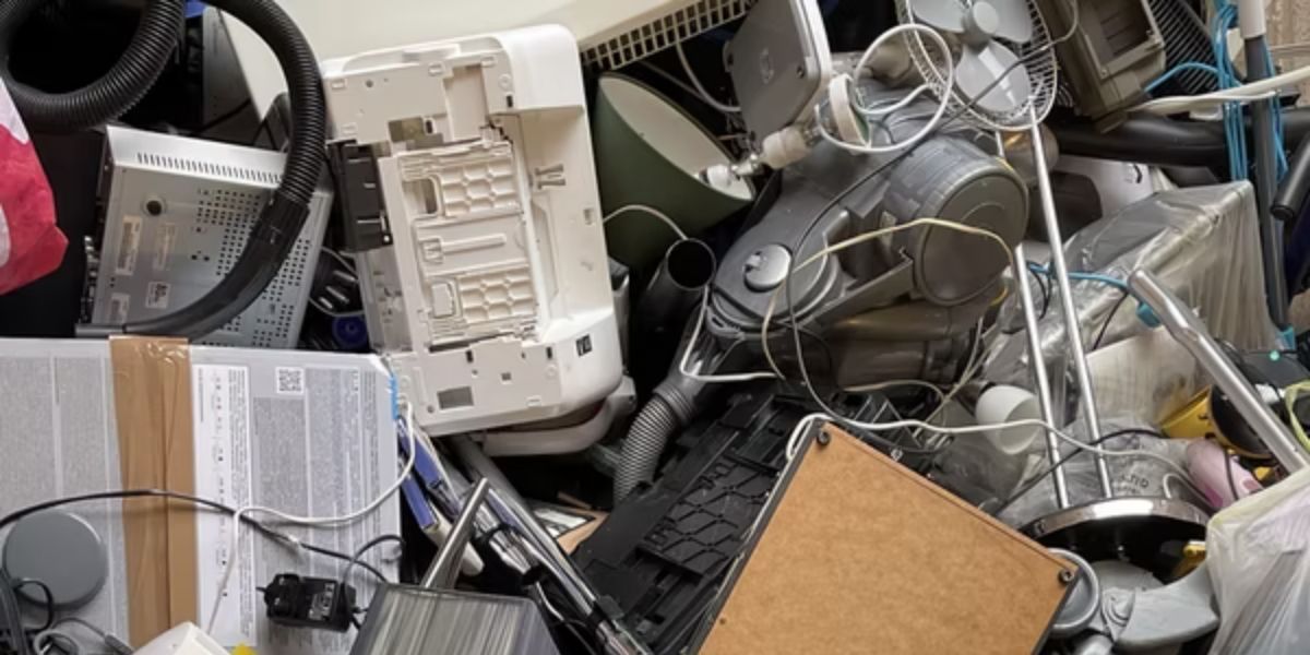 pile of discarded e-waste