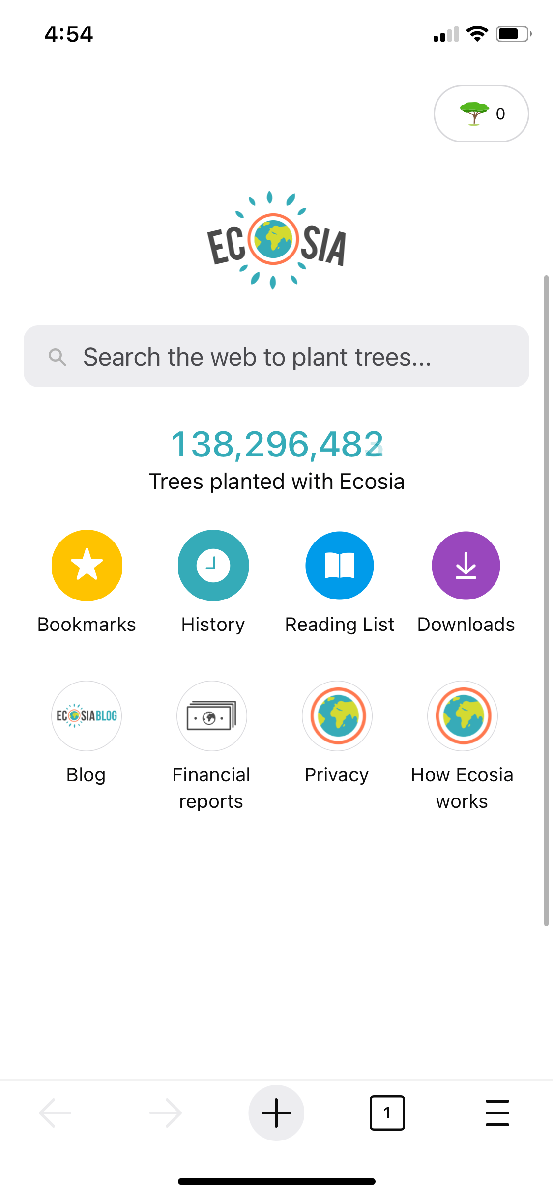 ecosia search