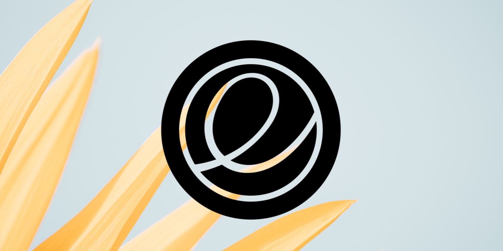 elementary os logo with flower background