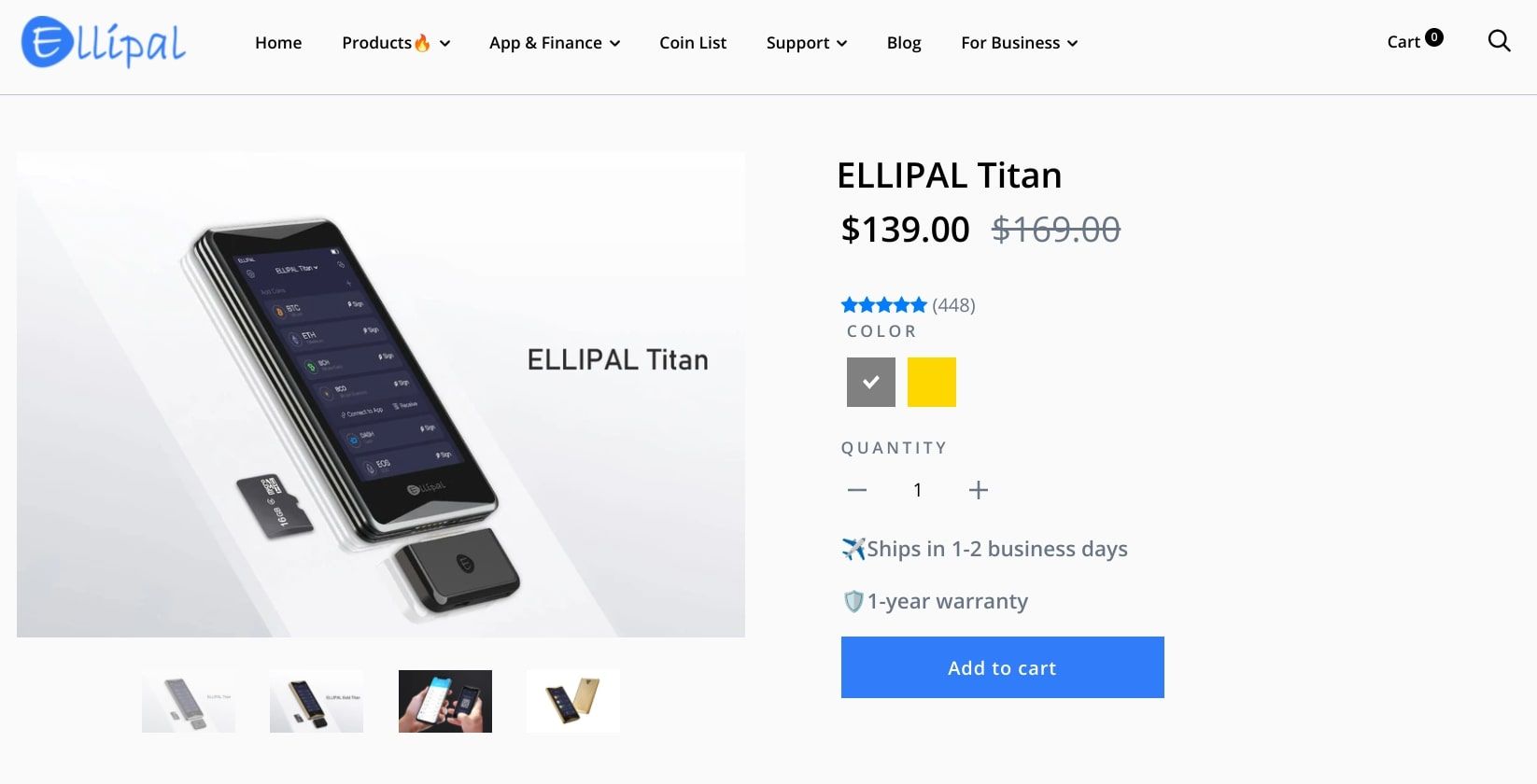ellipal wallet product screenshot