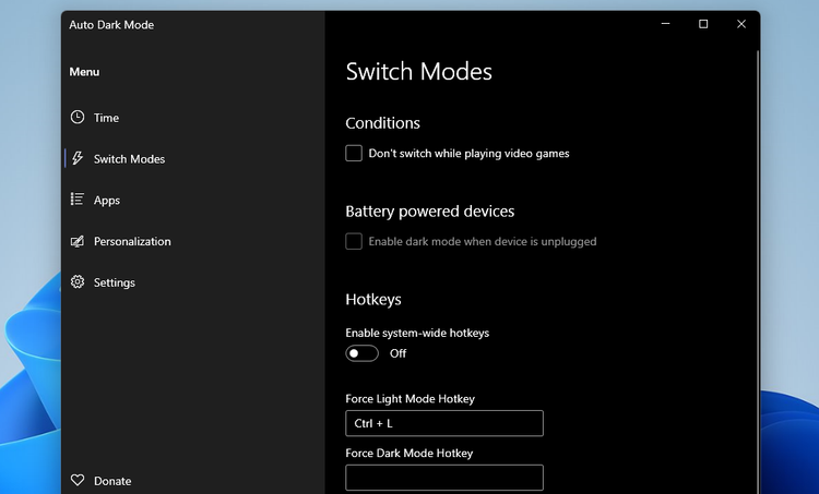 زمانبندی سوییچ به حالت Dark Mode و Light Mode در ویندوز 11 5 enable system wide hotkeys option.png?q=50&fit=crop&w=750&dpr=1 -