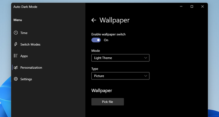 زمانبندی سوییچ به حالت Dark Mode و Light Mode در ویندوز 11 6 enable wallpaper switch option.png?q=50&fit=crop&w=750&dpr=1 -