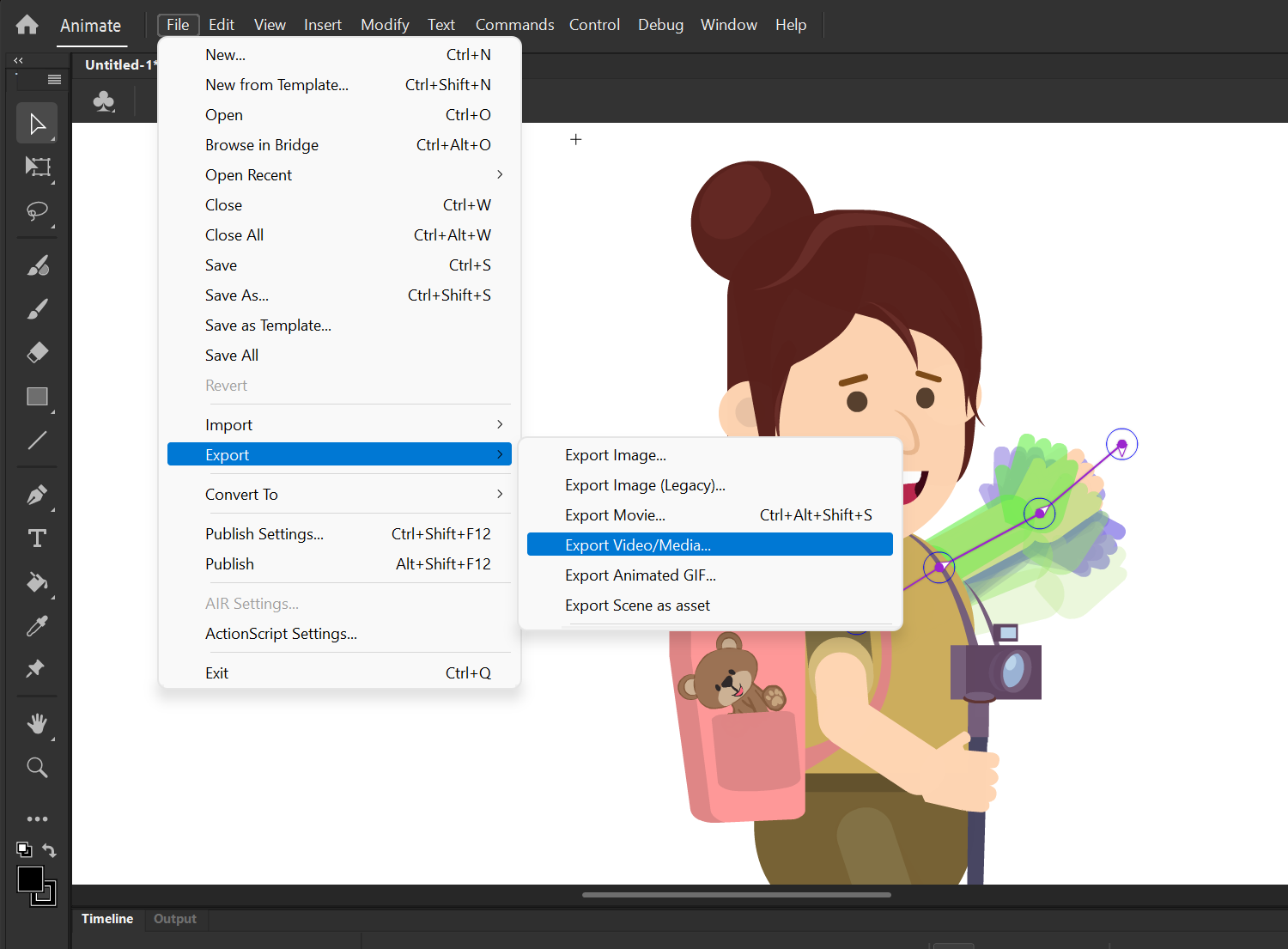 adobe animate tutorials export self cntained