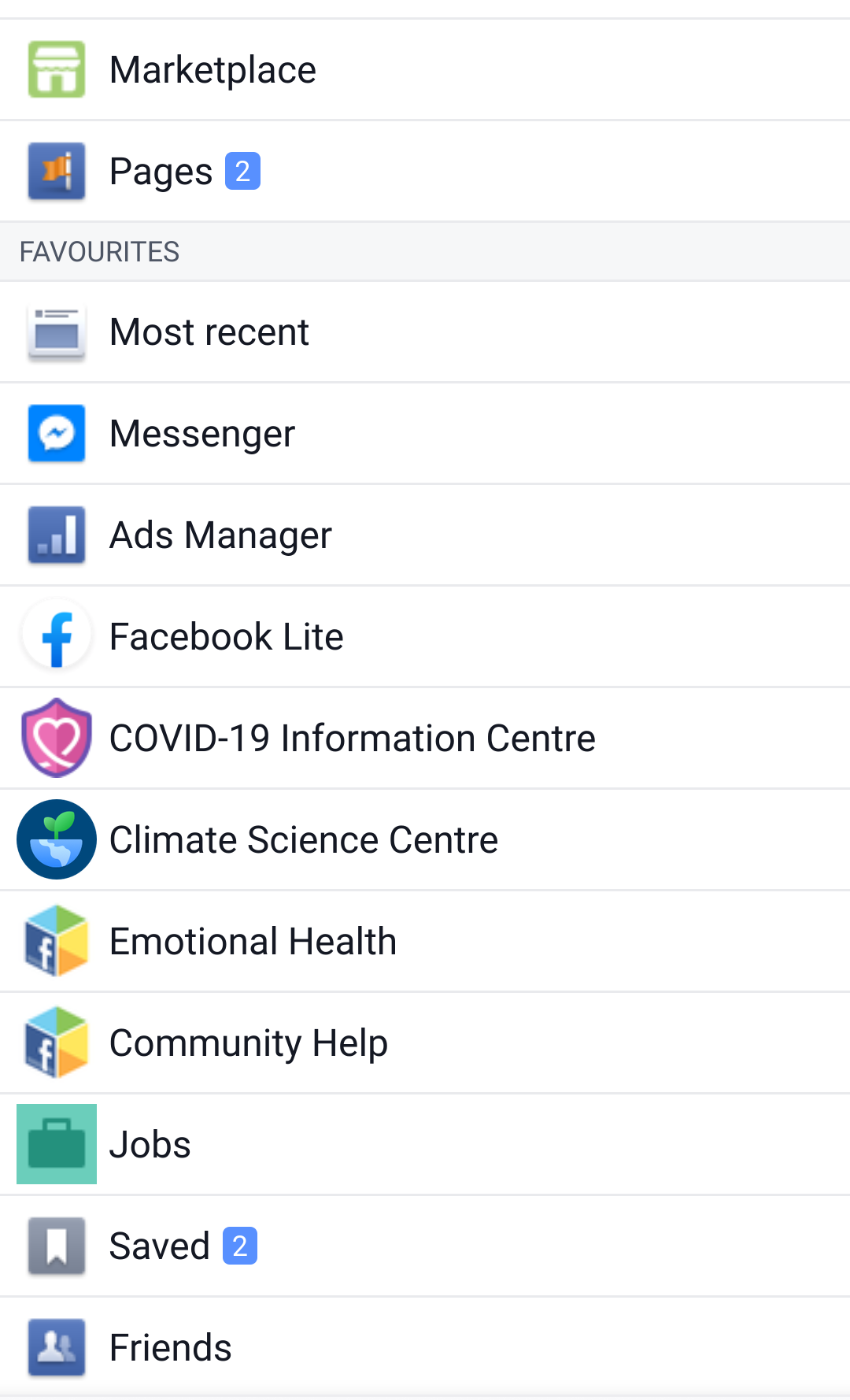 Facebook Touch Mobile Settings