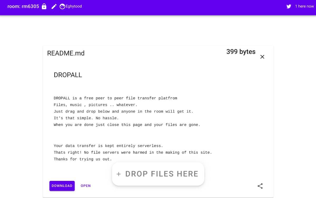 DropAll is one of the simplest ways to share files online with peer-to-peer (P2P) technology like torrents, without any registration