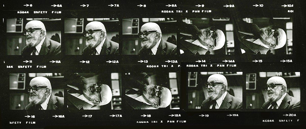 A series of film negatives.