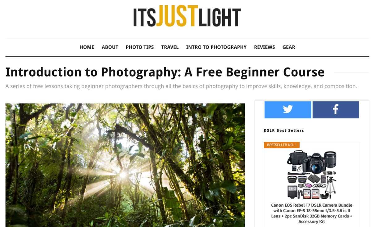 It's Just Light is the perfect photography course for beginners to understand the basics of camera and composition