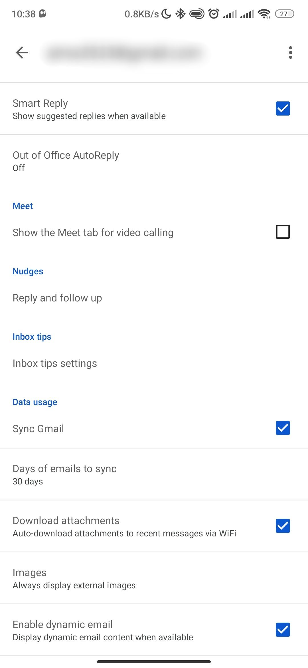 Sync Gmail settings in Gmail for Android