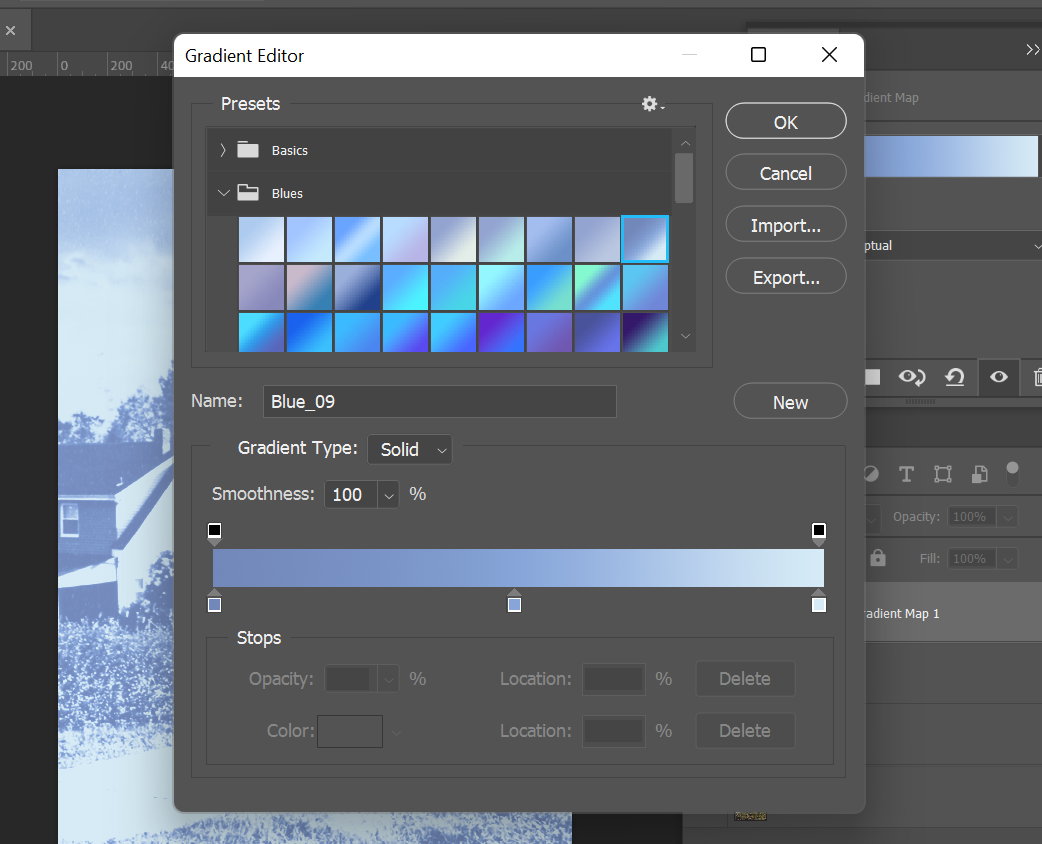 Creating a Gradient Map in Photoshop.