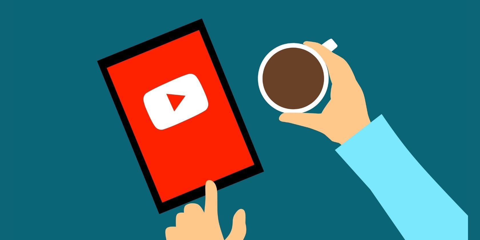 Illustration of a person using YouTube on a mobile device