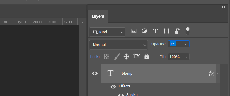 Setting our Layer Opacity to zero.