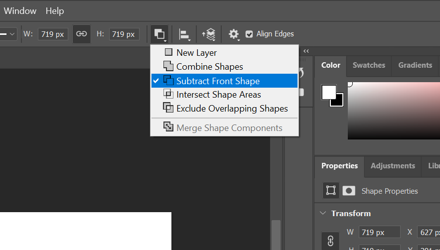 adobe photoshop - How to substract front shapes with a Bevel