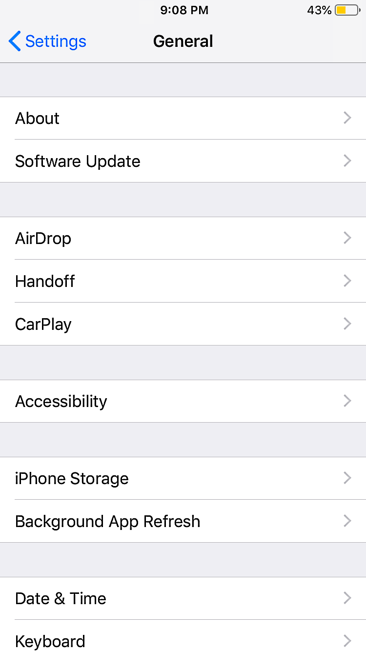 iphone settings general screenshot