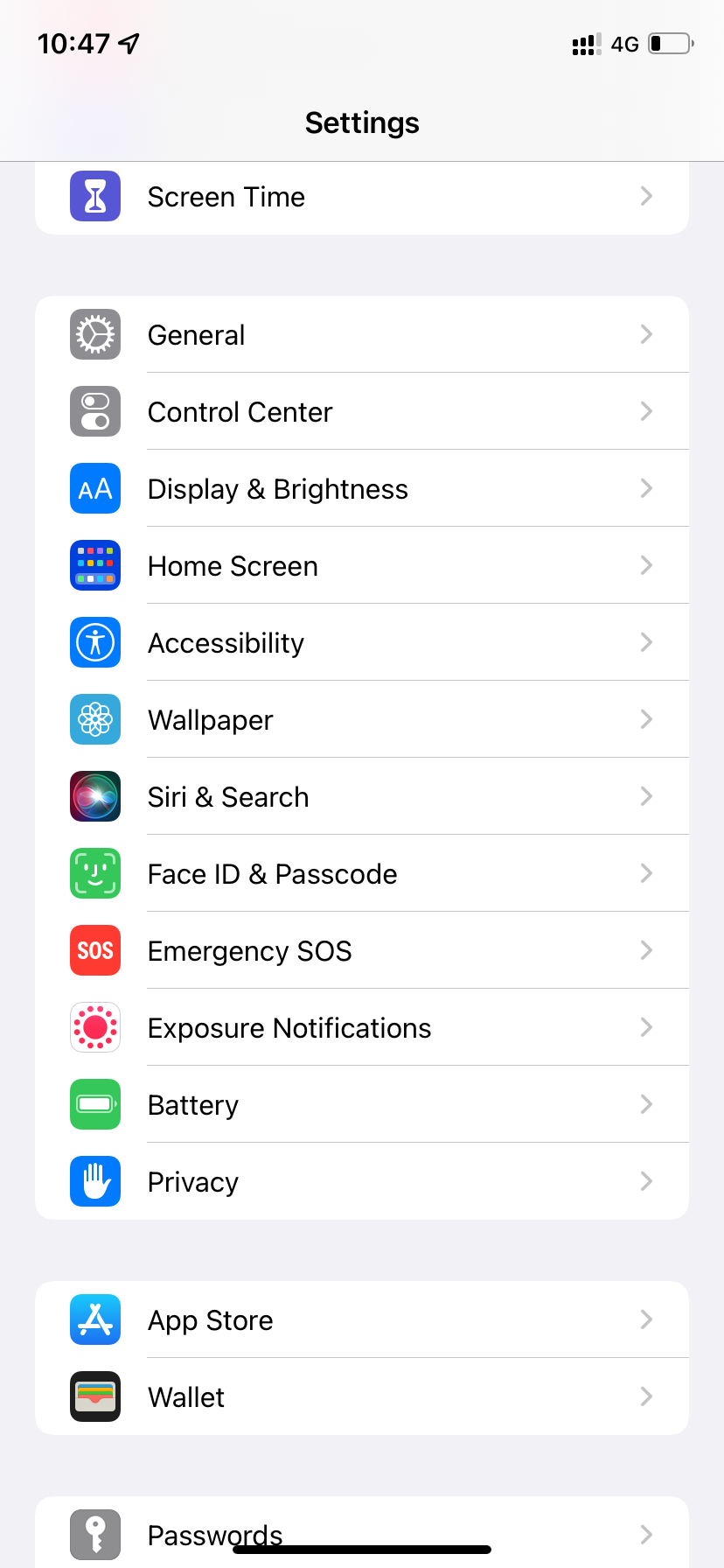 iPhone Settings screen showing Face ID & Passcode